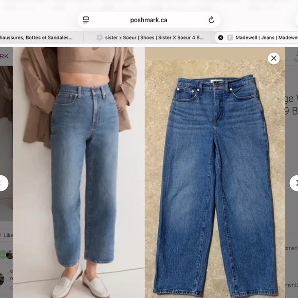 Madewell The Perfect Vintage Wide-Leg Crop Jeans Women’s Size 29 Blue Zipper Fly - Picture 1 of 4